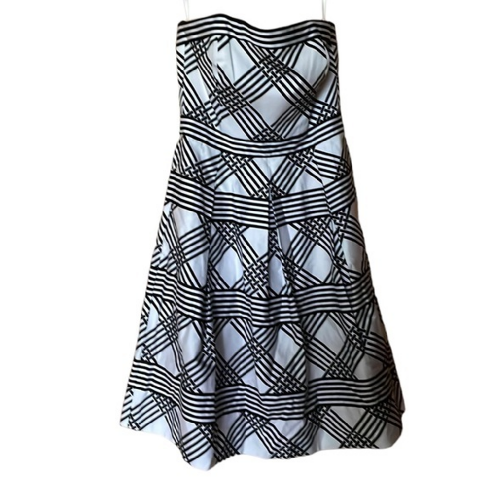 White House Black Market Strapless Convertible Mini Dress crosshatch NWT Size 2